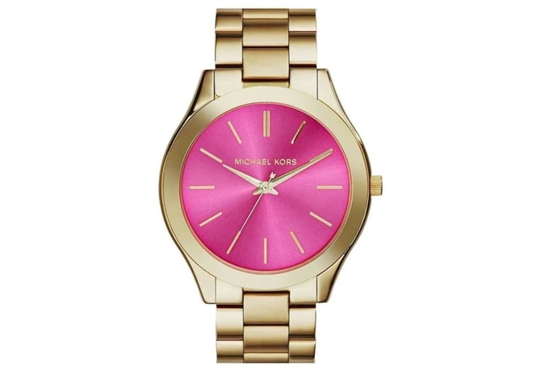 Michael kors pink and gold watch sale