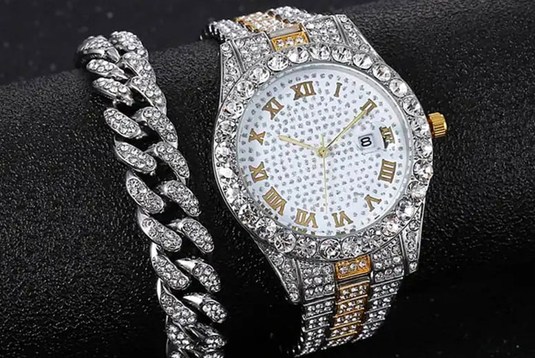 Diamond shop studded watch