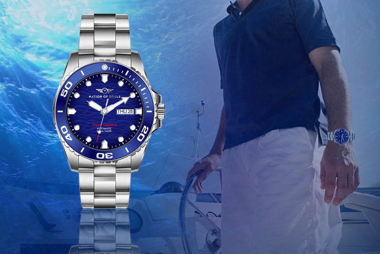 Men s Luxury Ocean Explorer Watch Deal Wowcher