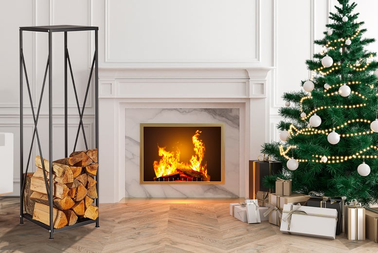 Decorative Fireplace Metal Wood Rack, Firewood Holder, Vertical Firewood  Rack, Firewood Storage