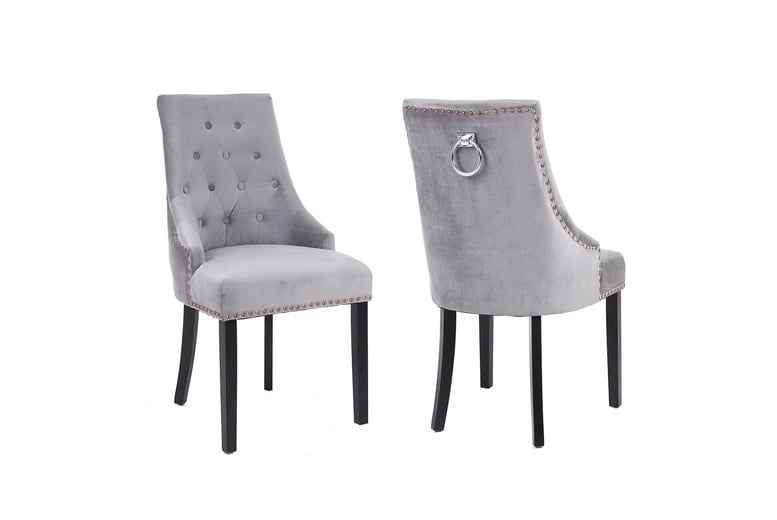 Gray studded clearance dining chairs