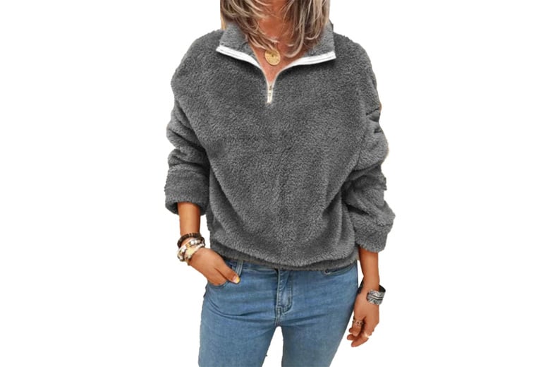 Women's plush fleece on sale pullover