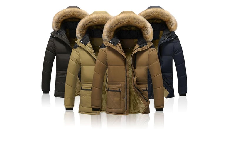 Men’s Padded Fleece Winter Jacket Deal - Wowcher