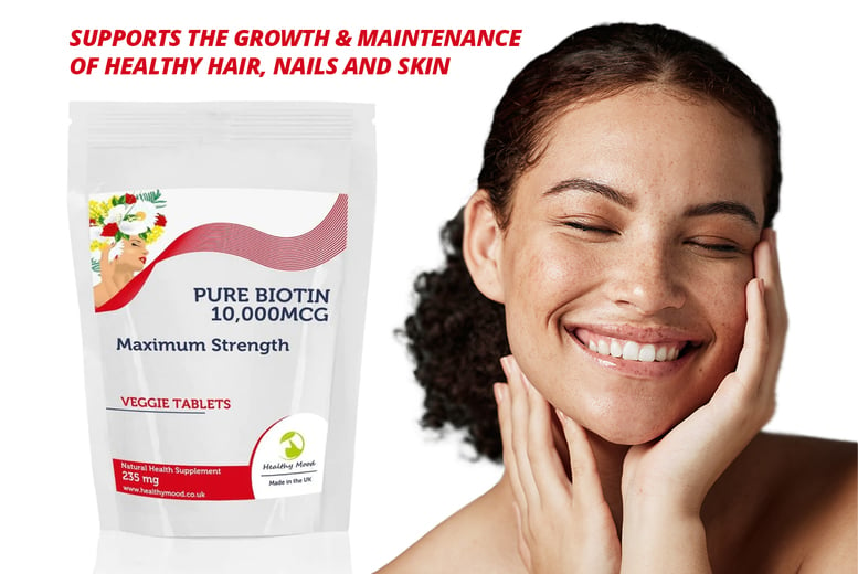 2mnth Supply* Biotin 10,000mcg 235mg Tablets Deal - Wowcher