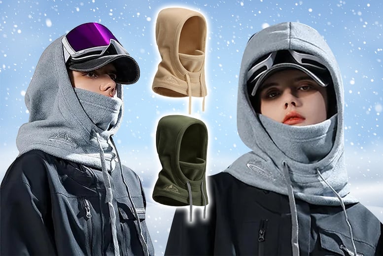 Thermal Windproof Fleece Ski Mask with Hood Hat Offer - LivingSocial