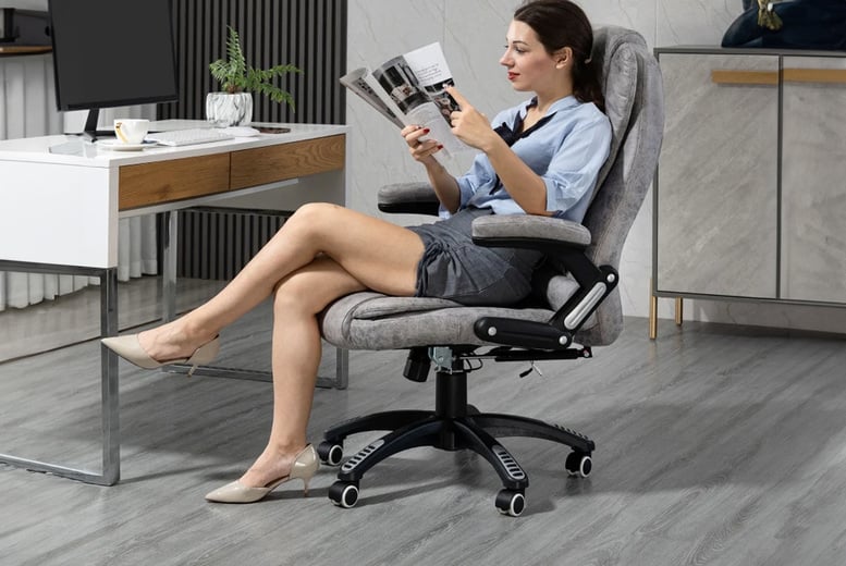 Grey chair on wheels hot sale