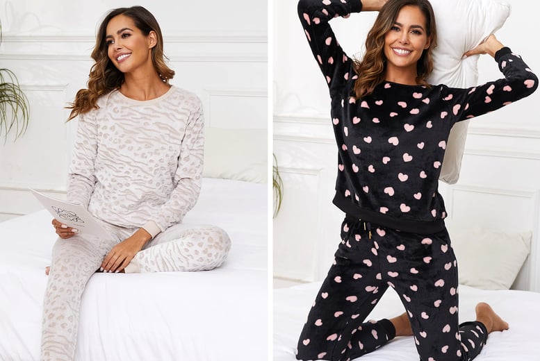 Women s Super Soft Flannel Fleece Pyjamas Deal Wowcher