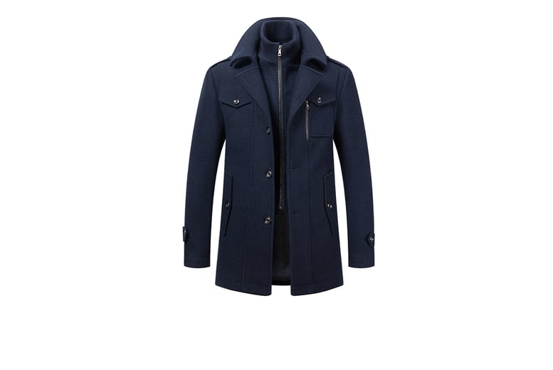 Men's navy clearance wool coat