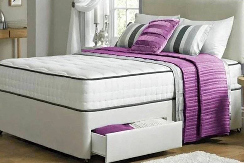 Double divan bed with deals memory foam mattress