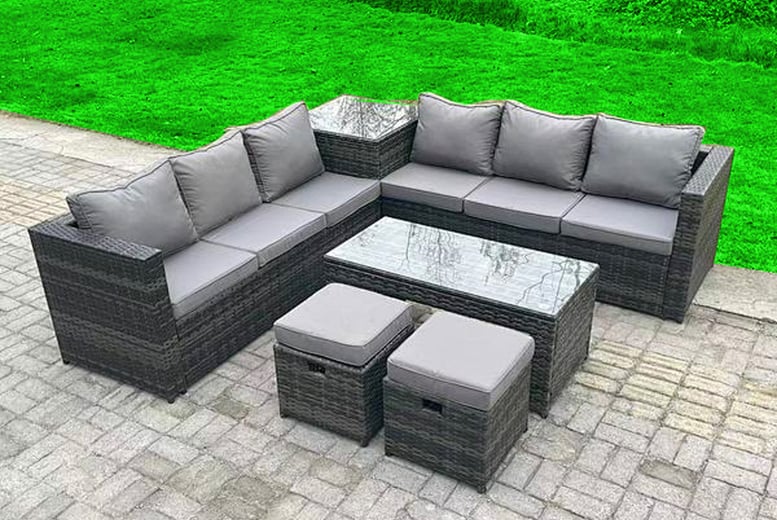 8 Seater Rattan Corner Sofa Set Deal Wowcher